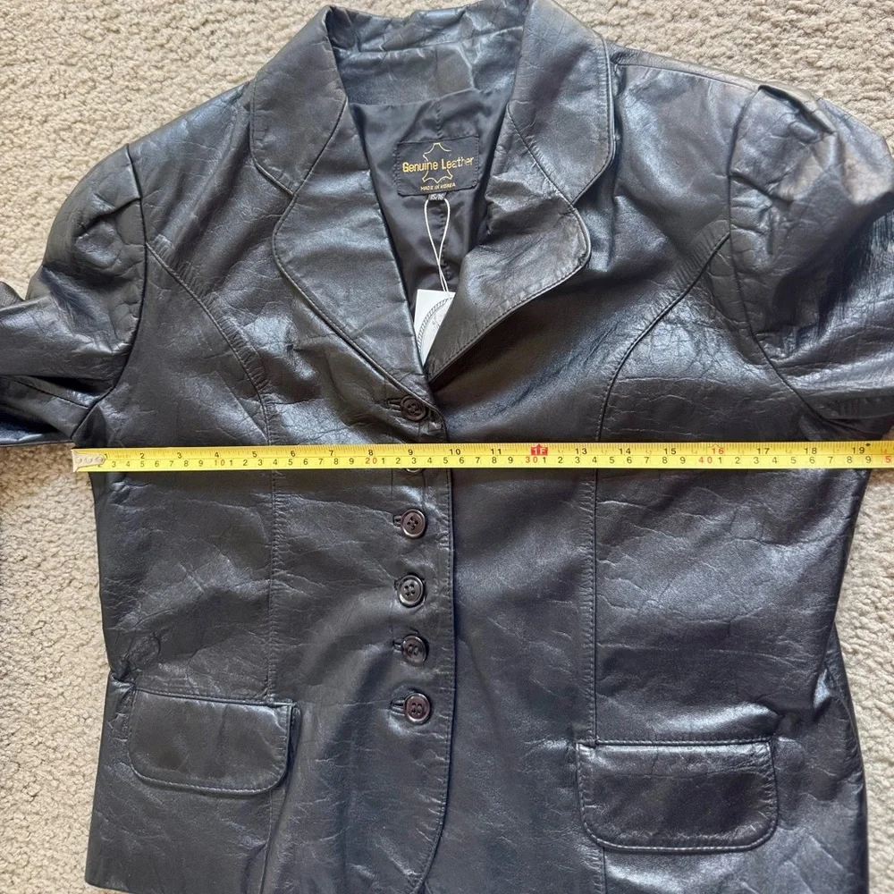 🍀Special Deal Genuine Leather Blazer Jacket- Ultra Soft and Classic Feminine Fit - Picture 11 of 15